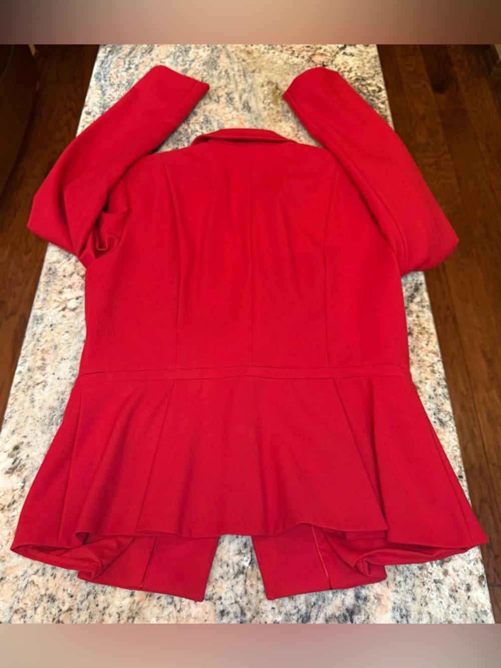 White House Black Market Red Peplum Blazer Size 8 Tailored Stretch Jacket - Picture 6 of 12